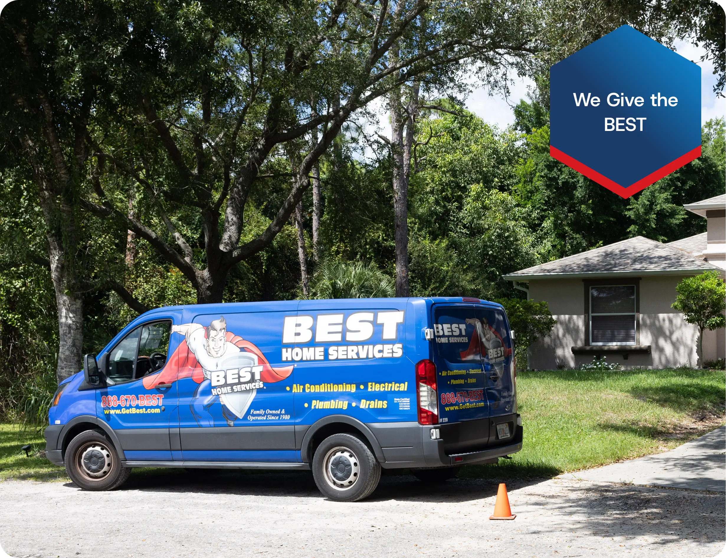 Best Home Services Van Parked Outside Home Near Southwest Florida